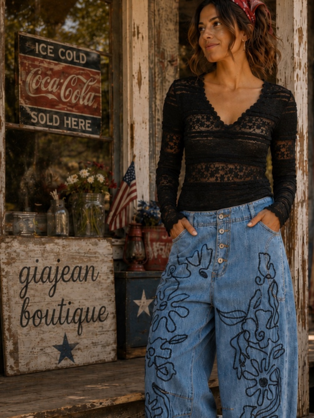 ❤️ POL “ NANCY 6 “ POL V-NECK LACE LONG SLEEVE TOP 62A
